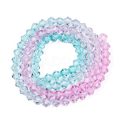 Gradient Color Baking Paint Glass Bead Strands DGLA-A039-T4mm-A05-1