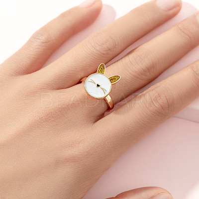 Alloy Enamel Rotatable Cuff Open Rings FS-WGEC271-06-1
