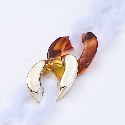 Transparent Acrylic Handmade Curb Chain AJEW-JB00548-05-1