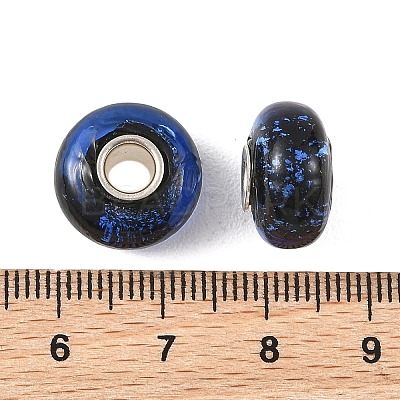 Lampwork & Brass Core European Beads LAMP-P019-01P-19-1