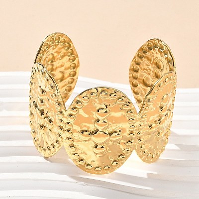 304 Stainless Steel Cuff Bangles for Women AJEW-P127-13G-1