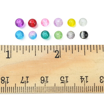 840Pcs 12 Colors Spray Painted Crackle Glass Beads CCG-FS0001-01-1