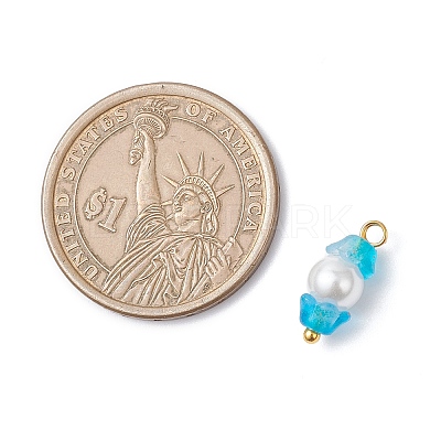 Baking Paint Pearlized Glass Imitation Pearl Pendants PALLOY-JF04300-02-1