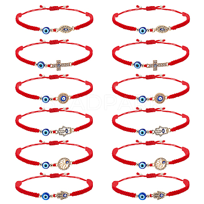 2 Sets Resin Evil Eye Braided Bead Bracelets Set BJEW-PH0004-19-1
