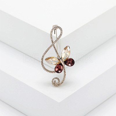 Alloy Rhinestone Safety Pin Brooch PW23101831228-1