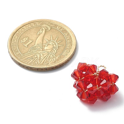 Imitation Austrian Glass Beaded Pendants PALLOY-TA00047-1