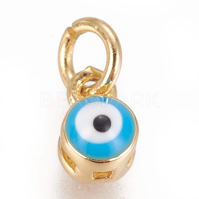 Brass Enamel Charms KK-L188-04C-G-1