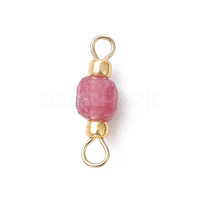 Natural Mixed Stone Faceted Cube Connector Charms PALLOY-JF05037-1