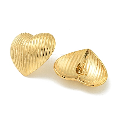 Heart Ion Plating(IP) 304 Stainless Steel Stud Earrings EJEW-G400-30G-1