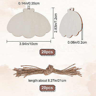 Animal Theme Unfinished Blank Wooden Pendants Set for Painting Arts WOOD-WH0124-26F-1