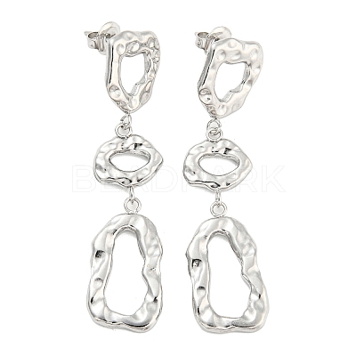 Non-Tarnish Hammered 304 Stainless Steel Stud Earrings EJEW-C067-21P-1