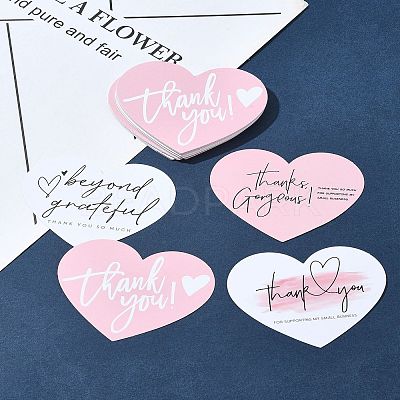4 Bags 4 Styles Coated Paper Thank You Greeting Card DIY-FS0007-88-1