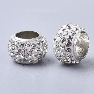 Polymer Clay Rhinestone Beads X-RB-S055-14-1