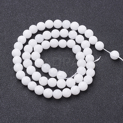 Natural White Jade Beads Strands X-GSR6mmC067-1