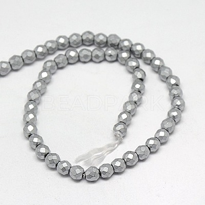 Electroplate Non-magnetic Synthetic Hematite Beads Strands G-J169C-4mm-M-1