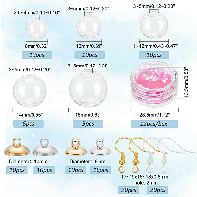 DIY Glass Ball Dangle Earring Making Kit DIY-PH0021-53-1
