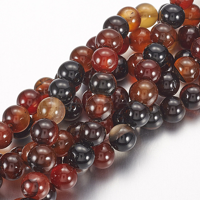 Natural Agate Beads Strands G-G515-10mm-04-1
