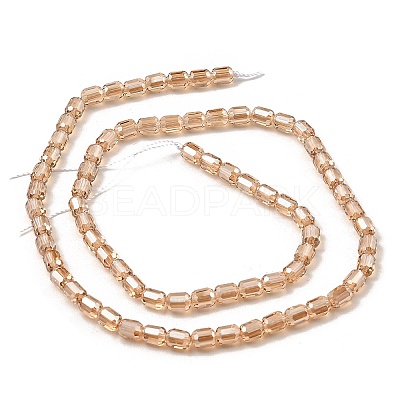 Electroplate Transparent Glass Beads Strands GLAA-C029-02A-03-1