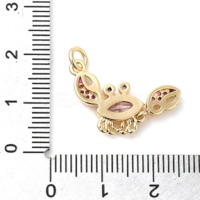 Rack Plating Brass Micro Pave Cubic Zirconia Pendants KK-P241-08G-1