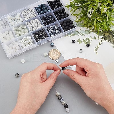 Acrylic & Glass Round Beads CCG-PH0001-03-1