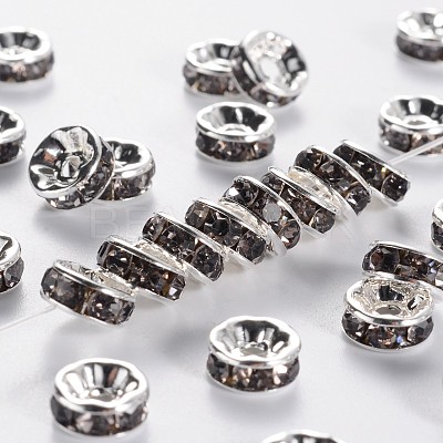 Brass Grade A Rhinestone Spacer Beads RSB038NF-03-1
