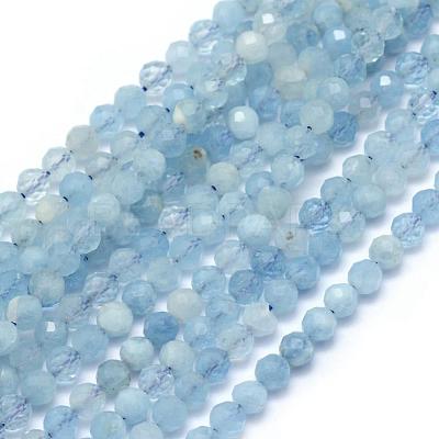 Natural Aquamarine Beads Strands G-E411-19B-2mm-1
