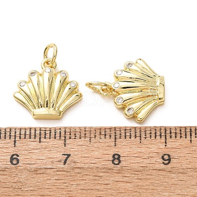 Brass Micro Pave Clear Cubic Zirconia Charms CU-E003-18G-02-1