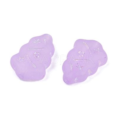 Frosted Transparent Acrylic Beads OACR-P029-04B-02-1