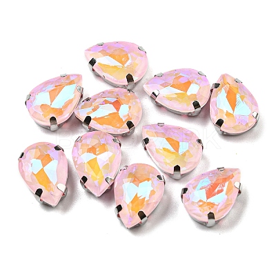 Mocha Fluorescent(MI) Teardrop Sew on Rhinestone GGLA-R043-02B-P02-1