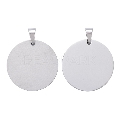 Tarnish Resistant DIY Materials 201 Stainless Steel Flat Round Hand Stamping Blank Tag Pendants STAS-O044-125-1