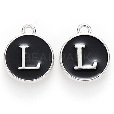 Platinum Plated Alloy Charms LS-ENAM-S118-02L-P-1