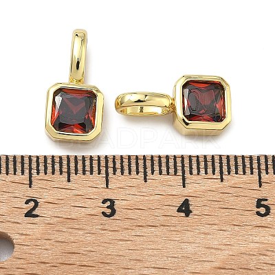 Brass Micro Pave Cubic Zirconia Charms KK-G555-21G-07-1
