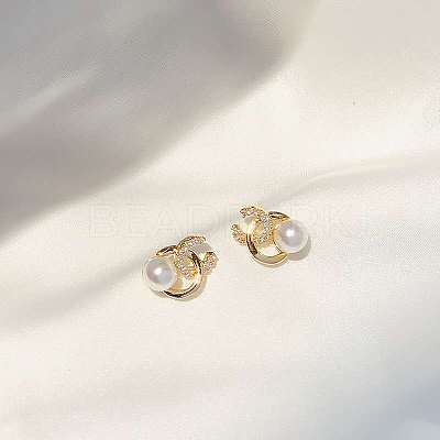 Alloy Rhinestone Stud Earrings FS-WGE0AD6-33-1