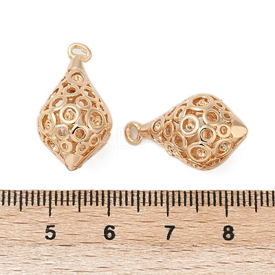 Hollow Out Brass Pendant Rhinestone Settings KK-G532-07G-1