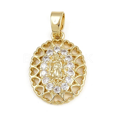 Brass Micro Pave Cubic Zirconia Pendants KK-D409-49G-05-1