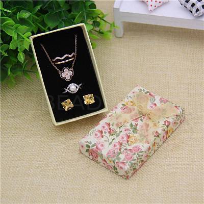 Flower Pattern Cardboard Jewelry Packaging Box X1-CBOX-L007-003C-1