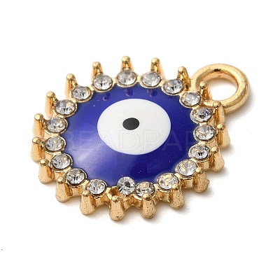 Alloy Enamel Rhinestone Glass Pendants X1-ENAM-U003-02G-07-1