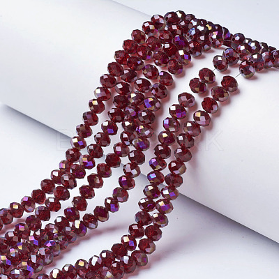 Electroplate Transparent Glass Beads Strands EGLA-A034-T4mm-F16-1