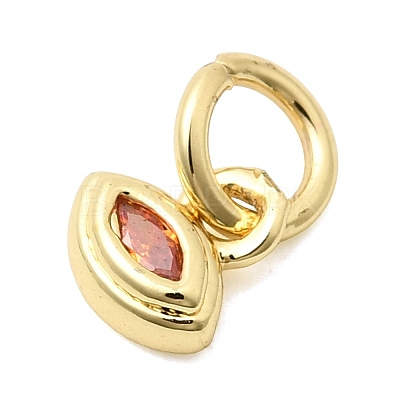Brass Cubic Zirconia Charms KK-G554-02F-04-1