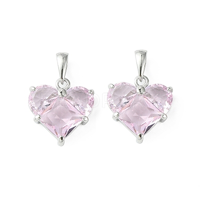 Brass Micro Pave Cubic Zirconia Charms KK-L208-03P-04-1