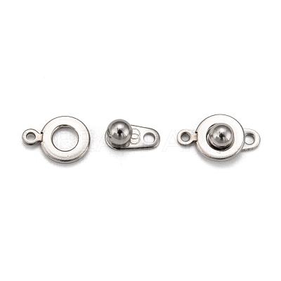 Tarnish Resistant 201 Stainless Steel Snap Clasps STAS-K148-11-1