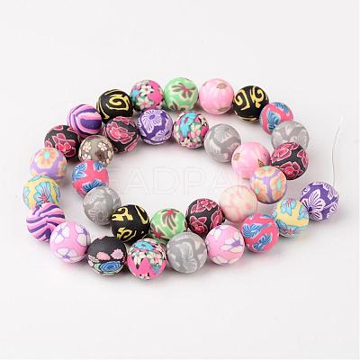 12mm Mixed Handmade Polymer Clay Round/Ball Beads X-FIMO-12D-1