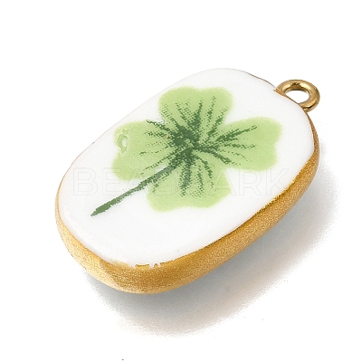 Fruit & Floral & Animals Printed Handmade Porcelain Pendants STAS-Z207-01G-08-1