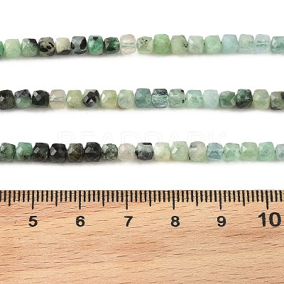 Gradient Color Natural Emerald Beads Strands G-K376-D04-4x4mm-1