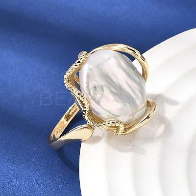 Brass Cuff Open Rings for Women RJEW-D344-02G-1