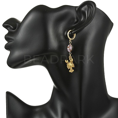 Ocean 304 Stainless Steel and Paua Shell Dangle Earrings EJEW-JE07109-01-1