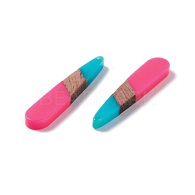 Opaque Resin & Walnut Wood Pendants RESI-M027-12I-1