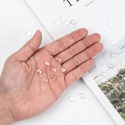 Transparent Glass Cabochons X-GGLA-R026-8mm-1