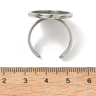 304 Stainless Steel Cuff Ring Findings X1-STAS-B126-10B-P-1