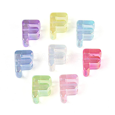 UV Plating Transparent Acrylic European Beads OACR-M027-02F-1